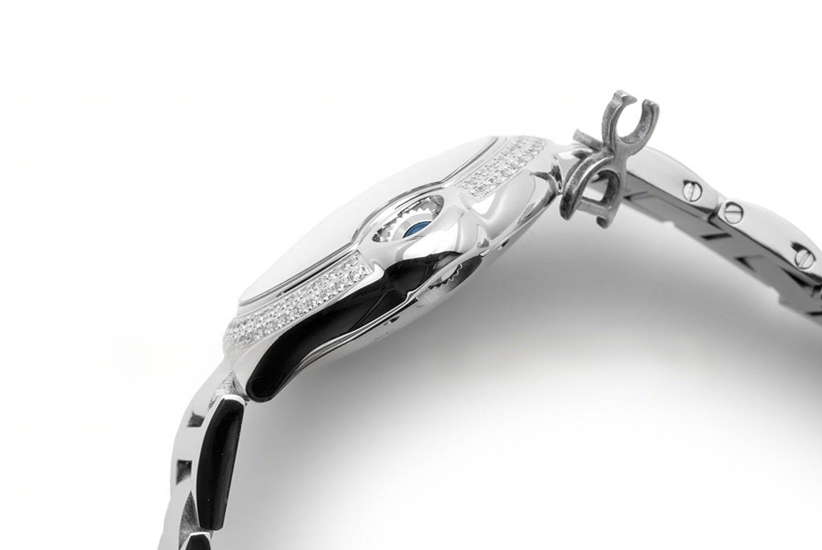 Cartier Ballon Bleu De Cartier 36mm Silver Dial with Diamond Bezel in Steel-fasswatch