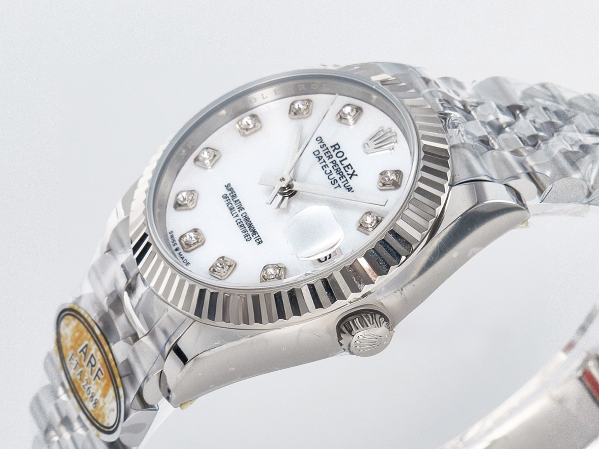 Rolex DateJust 31 278274 ARF 1:1 Best Edition 904L Steel White MOP Diamonds Dial on SS Jubilee Bracelet ETA 2688-fasswatch