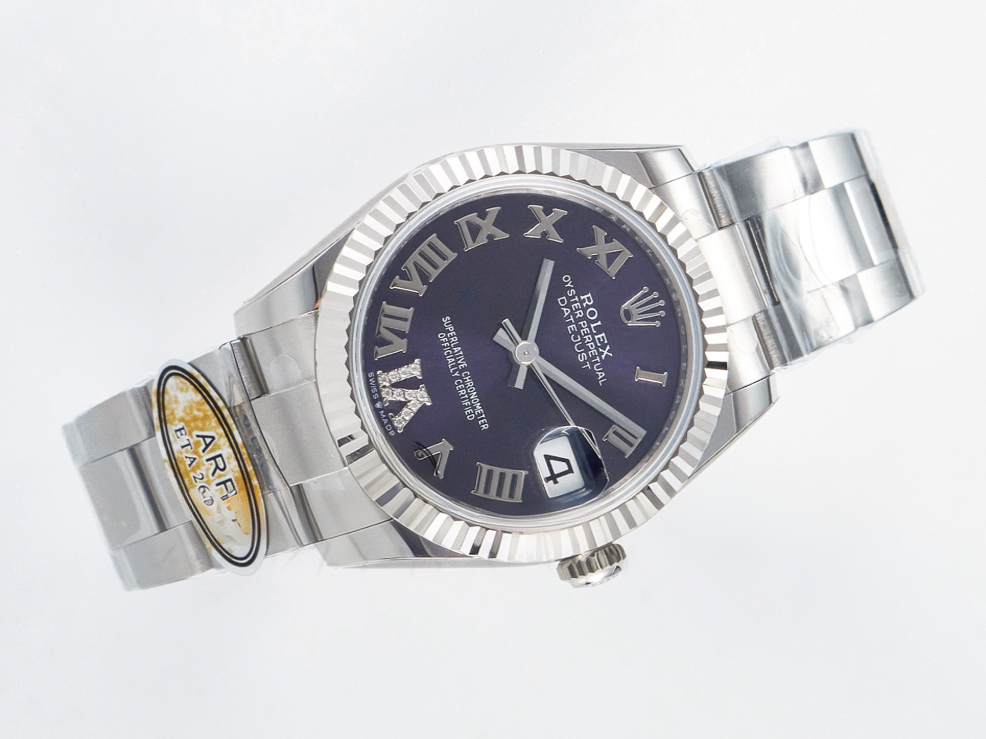 Rolex DateJust 31 278274 ARF 1:1 Best Edition 904L Steel Purple Roman Dial on SS Oyster Bracelet ETA 2688-fasswatch