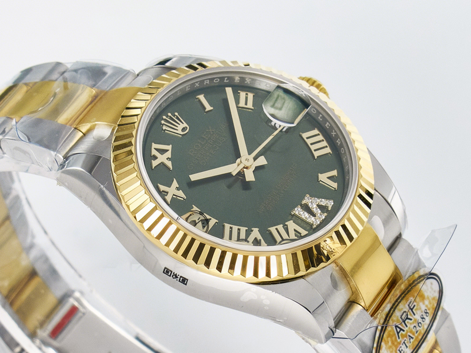 Rolex DateJust 31 278273 ARF 1:1 Best Edition 904L Steel Green Roman Diamonds Dial on SS/YG Oyster Bracelet ETA 2688-fasswatch