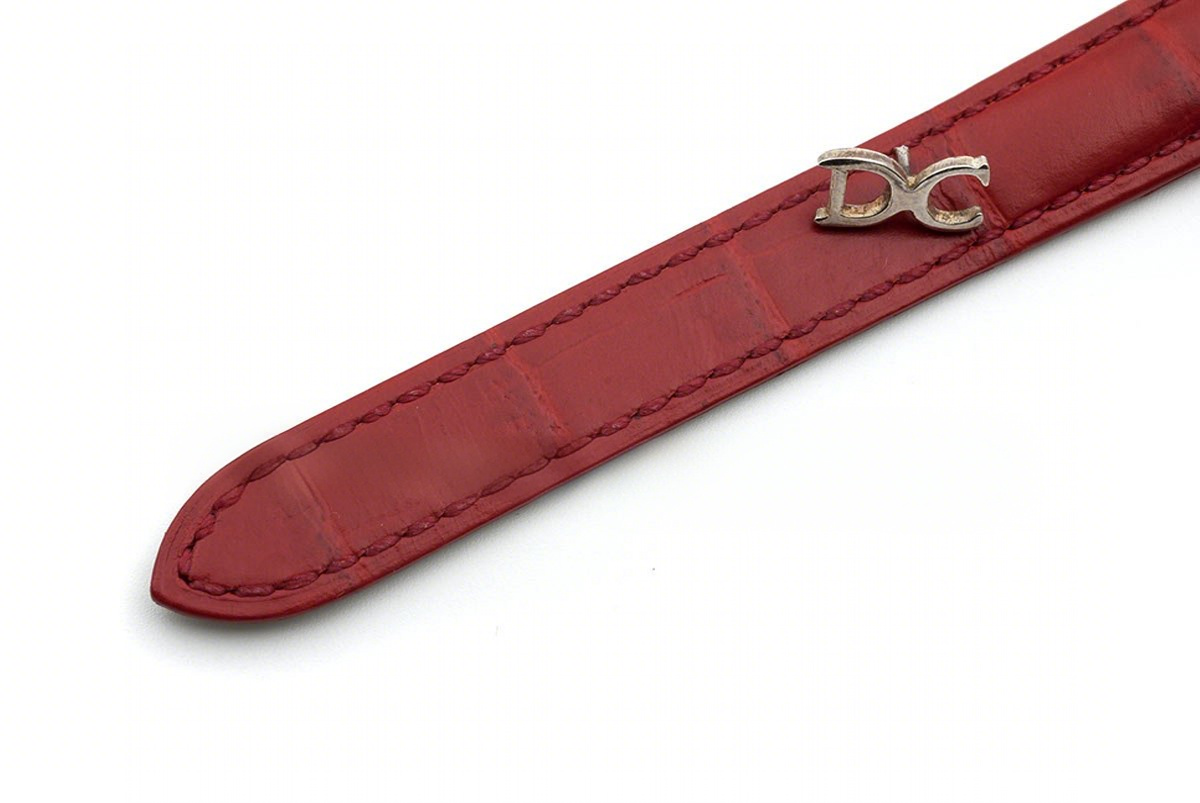 Ballon Bleu de Cartier 28mm White Dial in Gold with Diamonds on Red Leather Strap-fasswatch