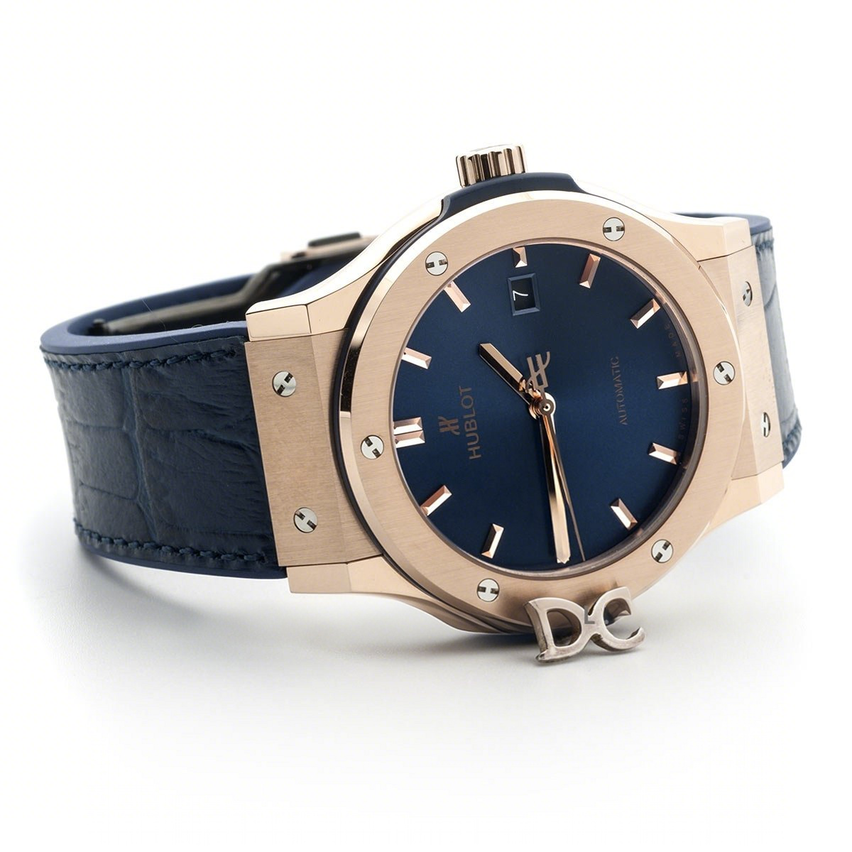 Hublot Classic Fusion Automatic 42mm Blue Dial in Rose Gold-fasswatch