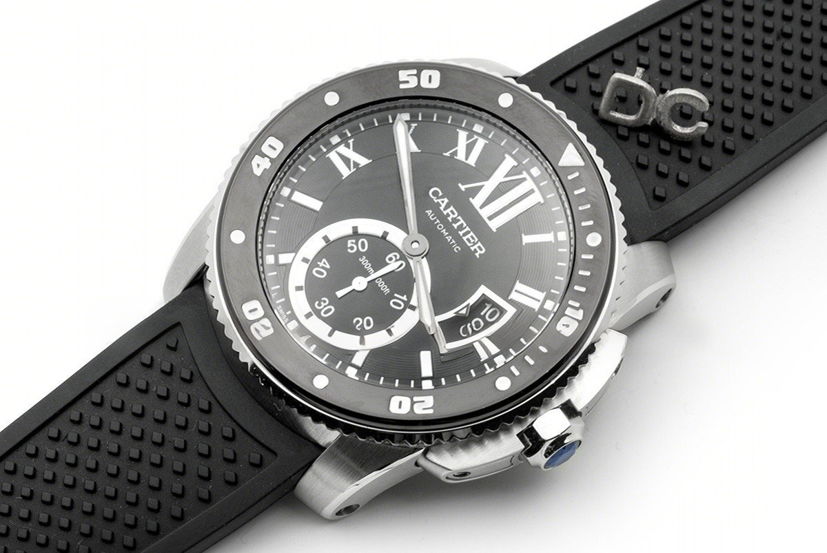 Calibre de Cartier Diver Black Dial in Steel-fasswatch