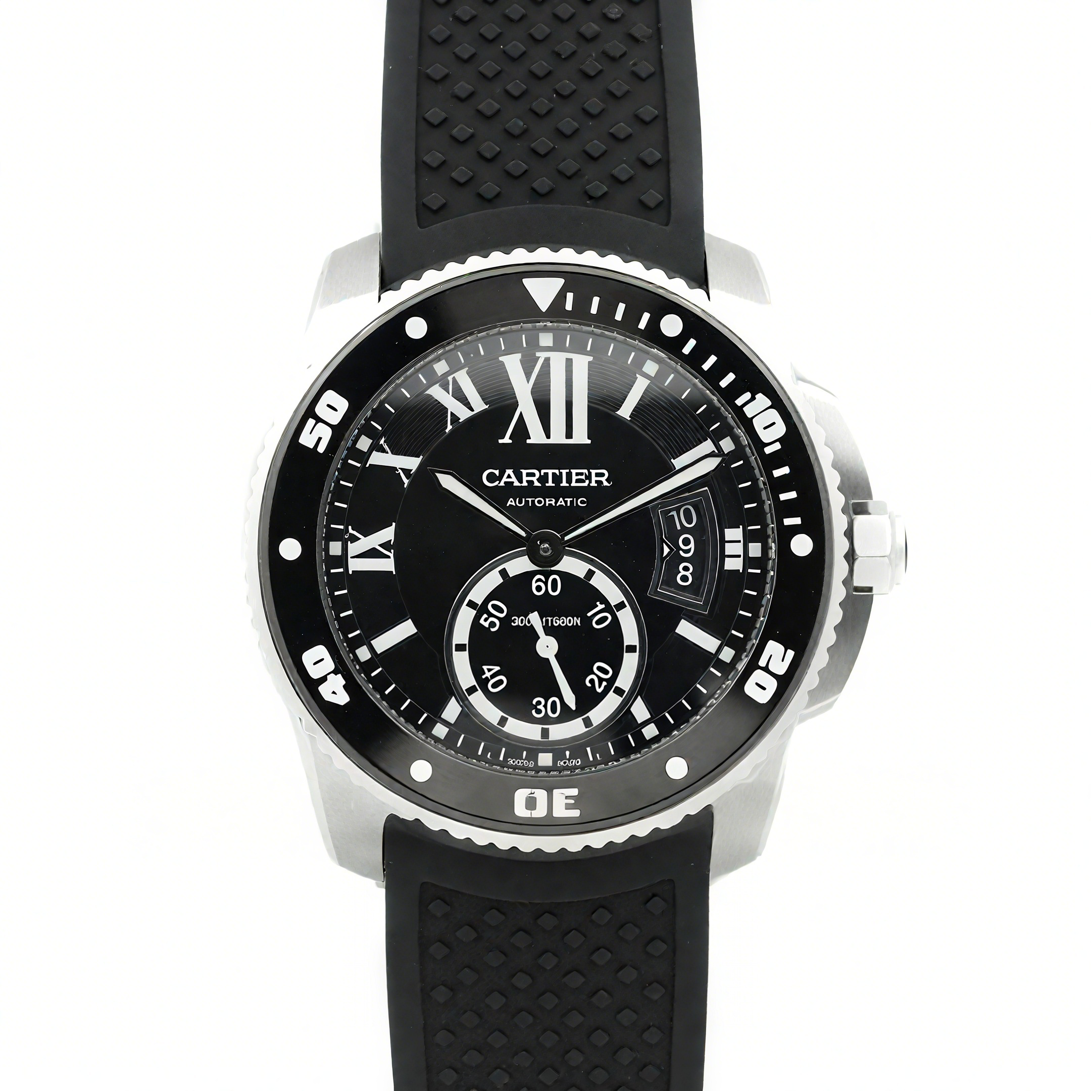 Calibre de Cartier Diver Black Dial in Steel-fasswatch