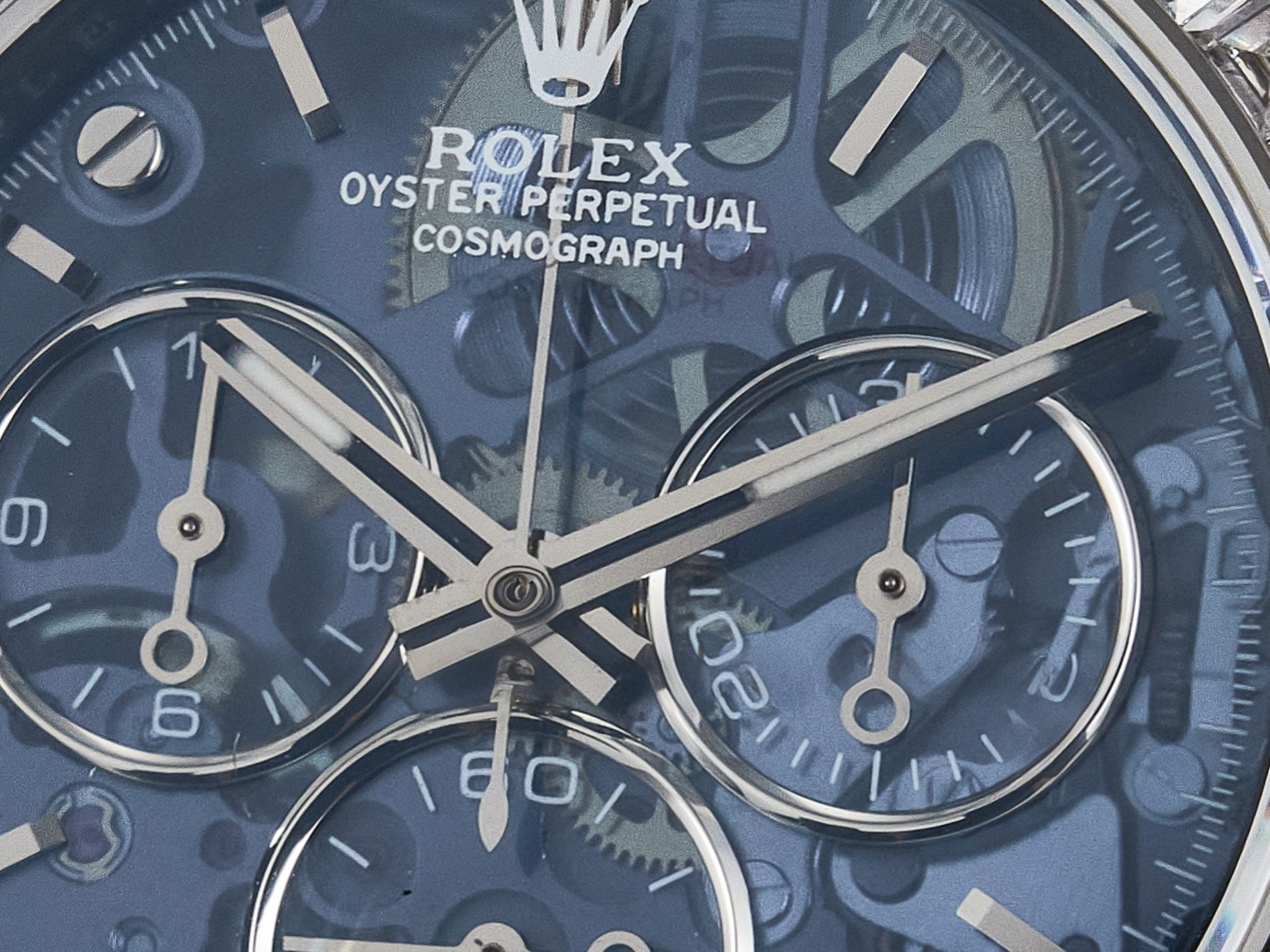 Rolex Daytona ZIF REMOULD White Carbon GETF Best Edition Blue Skeleton Dial Diamonds Bezel on Blue Nylon Strap DD4802-fasswatch