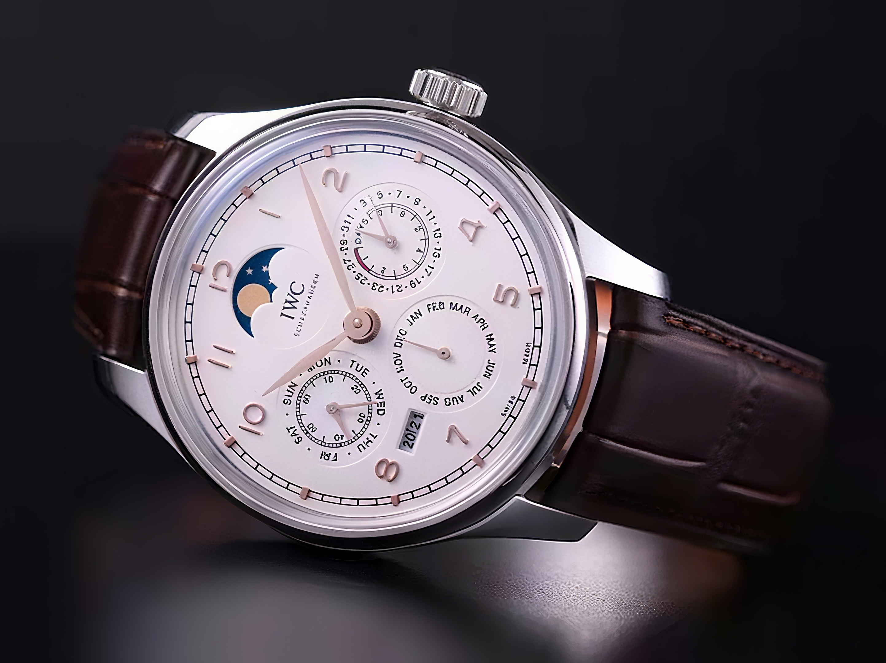 IWC Portugieser Perpetual Calendar IW5033 White Dial in White Gold/Rose Gold-fasswatch