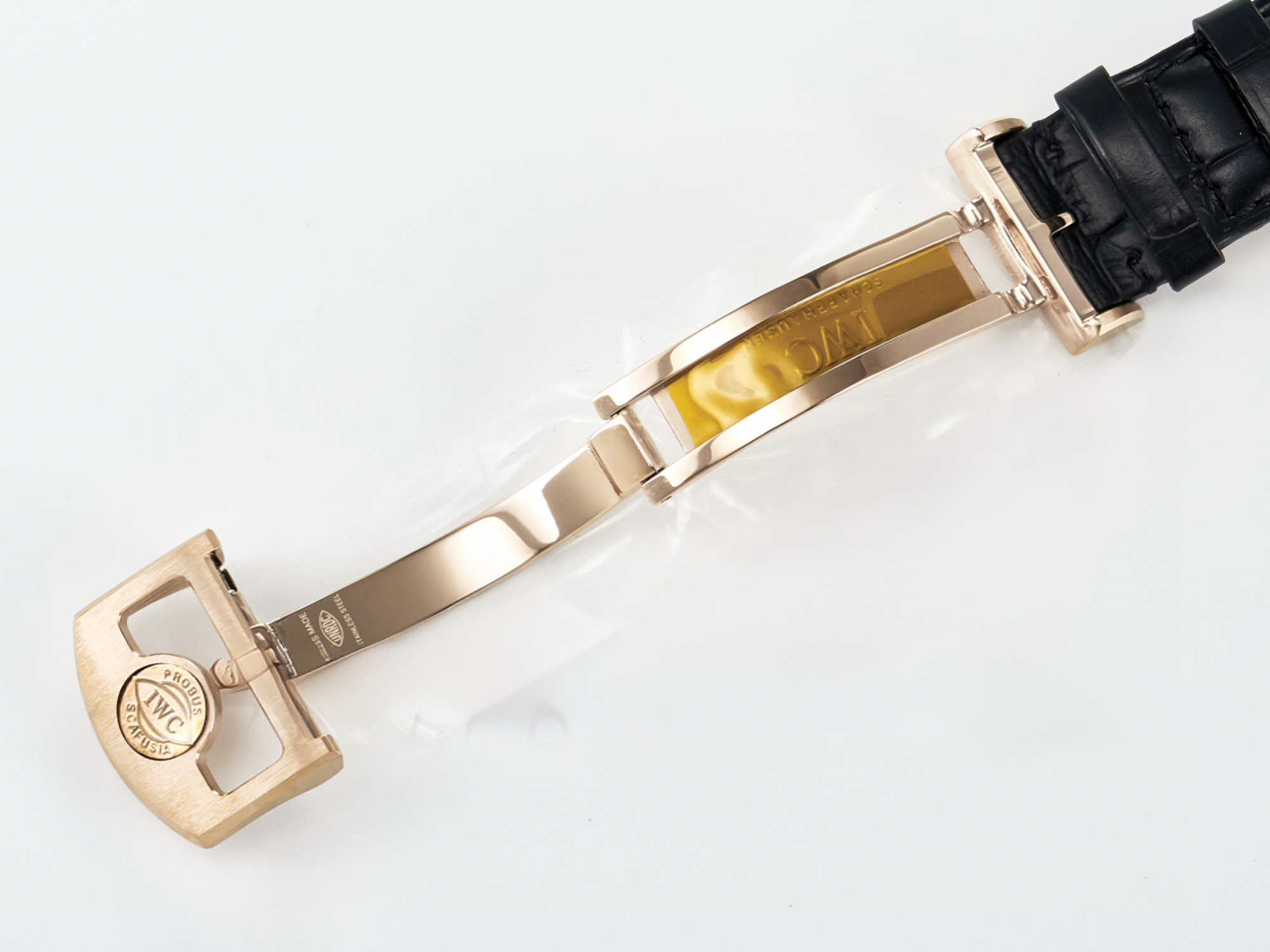 IWC IW5034 Portugieser Perpetual Calendar RG V9F 1:1 Best Edition Black Dial on Black Leather Strap A52610-fasswatch