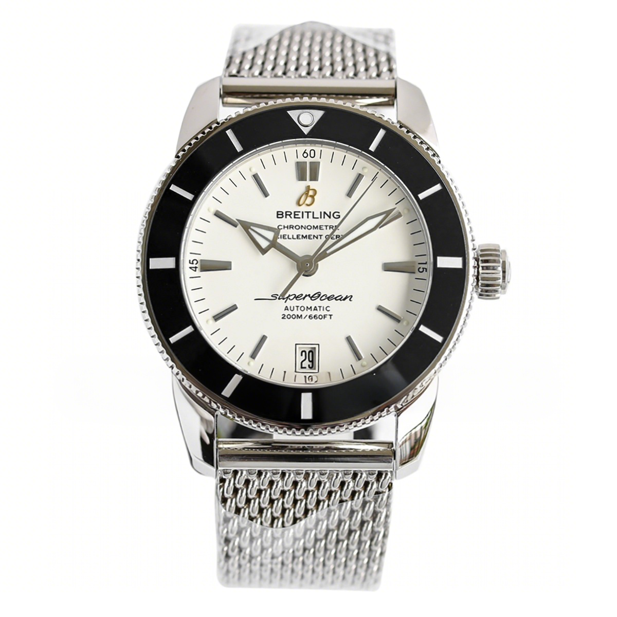 Breitling Superocean Heritage II B20 Automatic 42mm in White Dial on Black Bezel-fasswatch