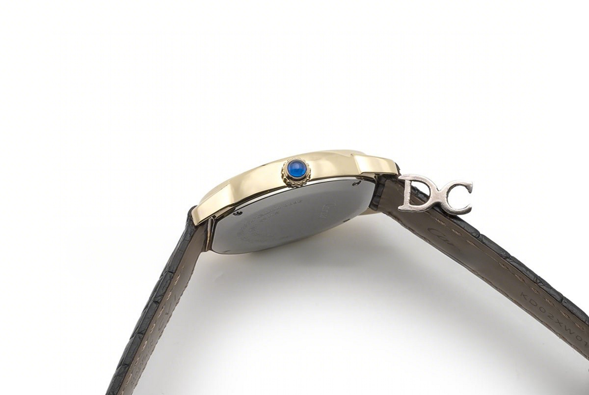 Cartier Ronde Louis Cartier Watch 29mm White Dial in Yellow Gold on Black Leather Strap-fasswatch