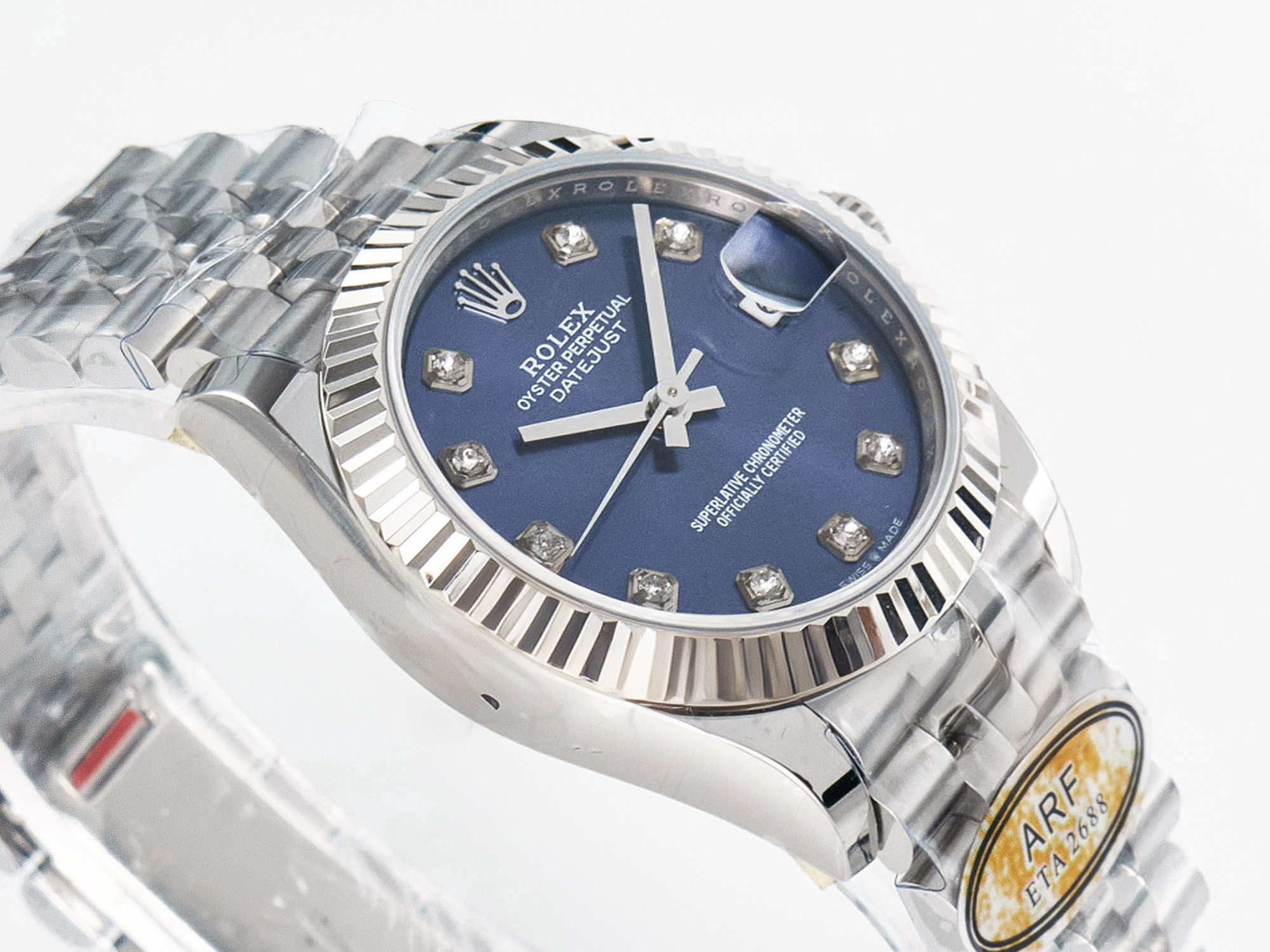Rolex DateJust 31 278274 ARF 1:1 Best Edition 904L Steel Blue Diamonds Dial on SS Jubilee Bracelet ETA 2688-fasswatch