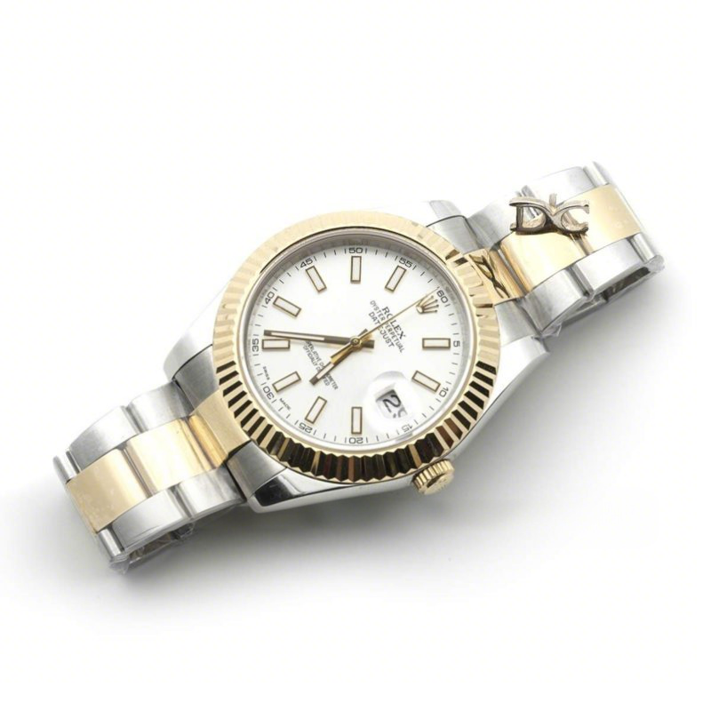 Rolex Datejust II 126303 White Dial in Yellow Gold/Steel with Sticker Markers on Oyster Bracelet-fasswatch
