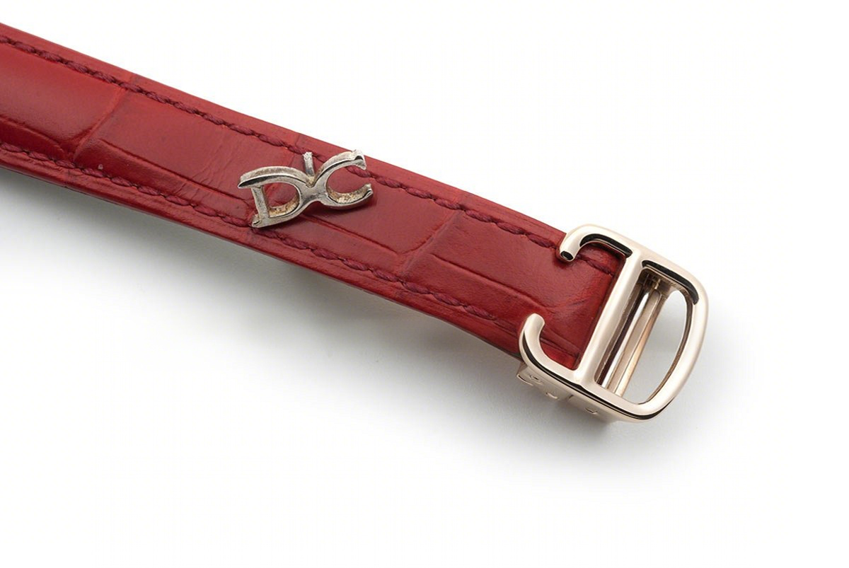 Ballon Bleu de Cartier 33mm White Dial in Rose Gold on Red Leather Strap-fasswatch