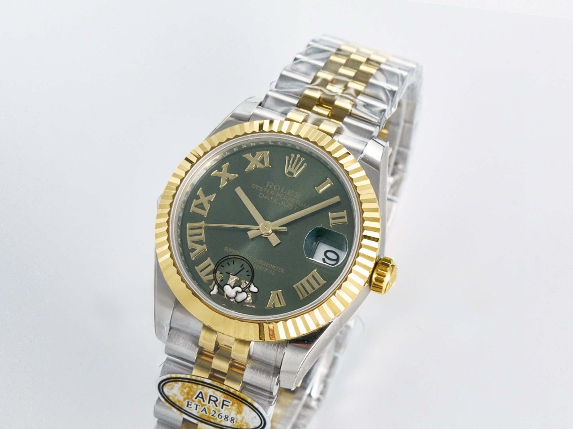 Rolex DateJust 31 278273 ARF 1:1 Best Edition 904L Steel Green Roman Diamonds Dial on SS/YG Jubilee Bracelet ETA 2688-fasswatch