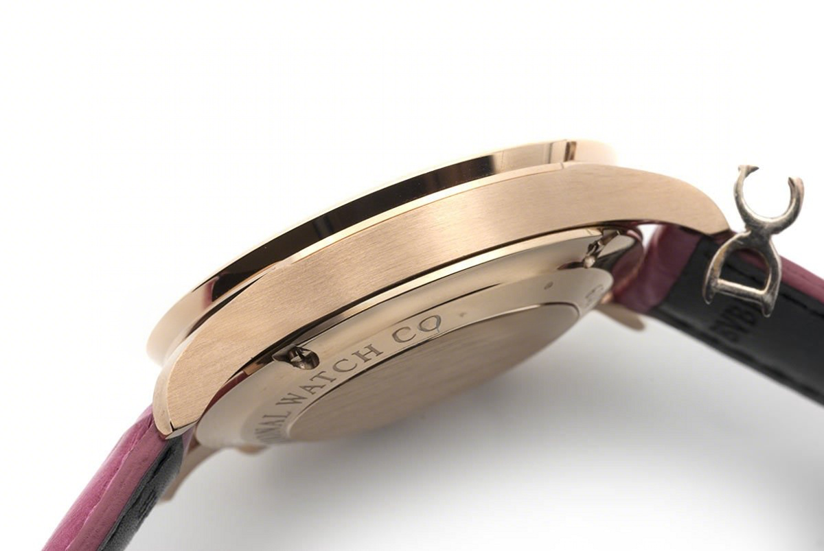 IWC Portugieser Chronograph Automatic White Dial in Rose Gold on Purple Leather Strap-fasswatch