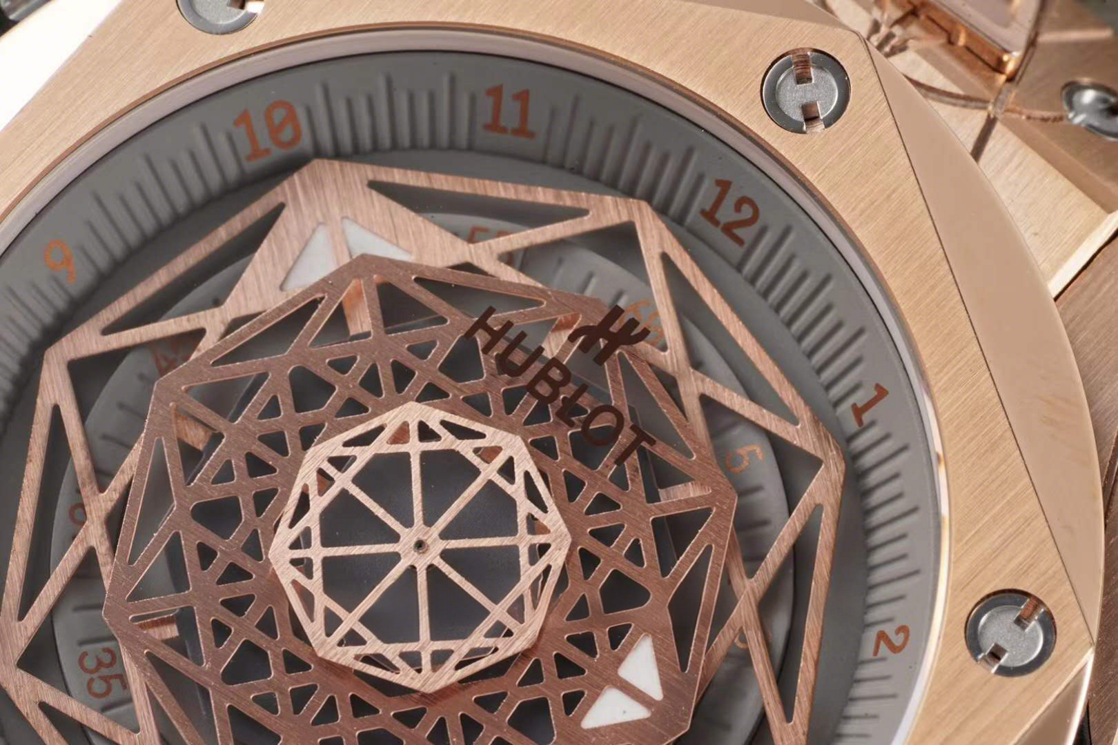 Hublot Big Bang Unico Sang Bleu in Rose Gold on Brown Leather Strap-fasswatch