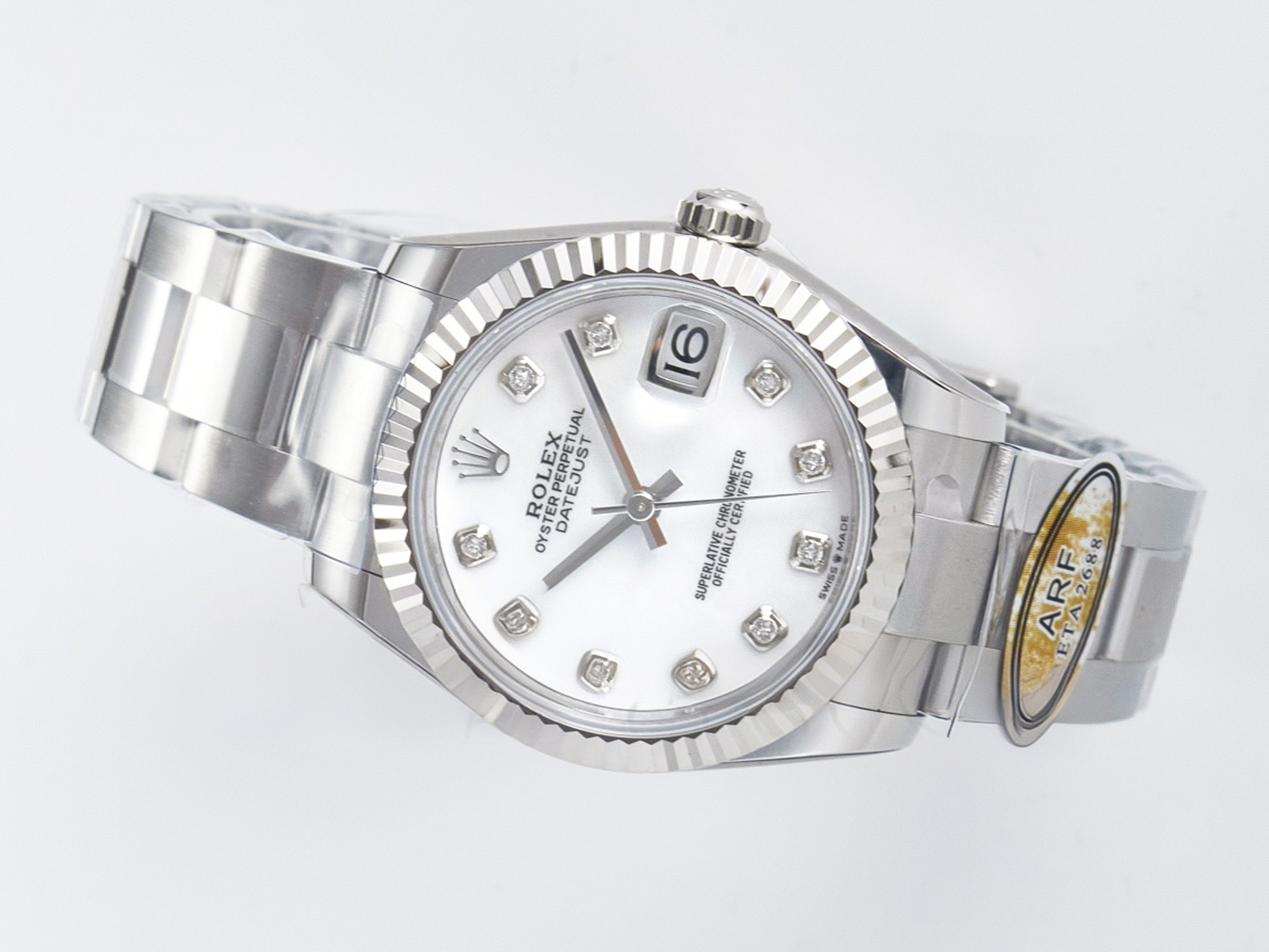 Rolex DateJust 31 278274 ARF 1:1 Best Edition 904L Steel White MOP Diamonds Dial on SS Oyster Bracelet ETA 2688-fasswatch