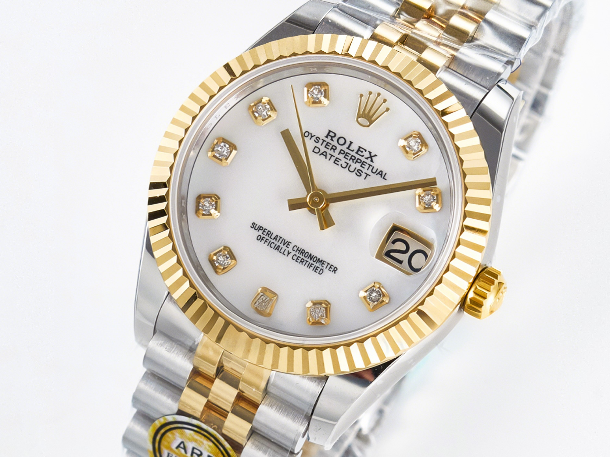 Rolex DateJust 31 278273 ARF 1:1 Best Edition 904L Steel White MOP Diamonds Dial on SS/YG Jubilee Bracelet ETA 2688-fasswatch