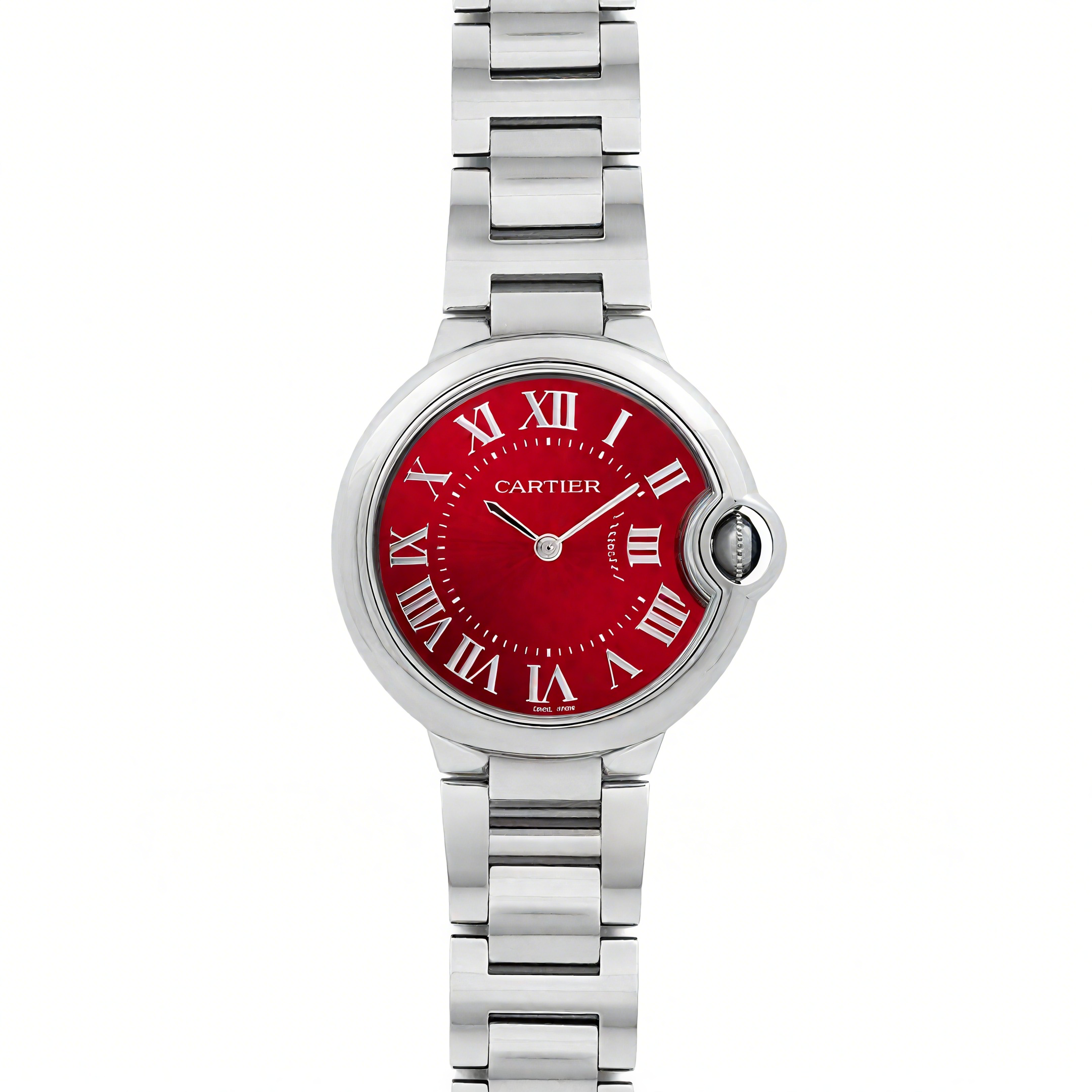Cartier Ballon Bleu de Cartier 33mm Quartz Red Dial on Steel-fasswatch