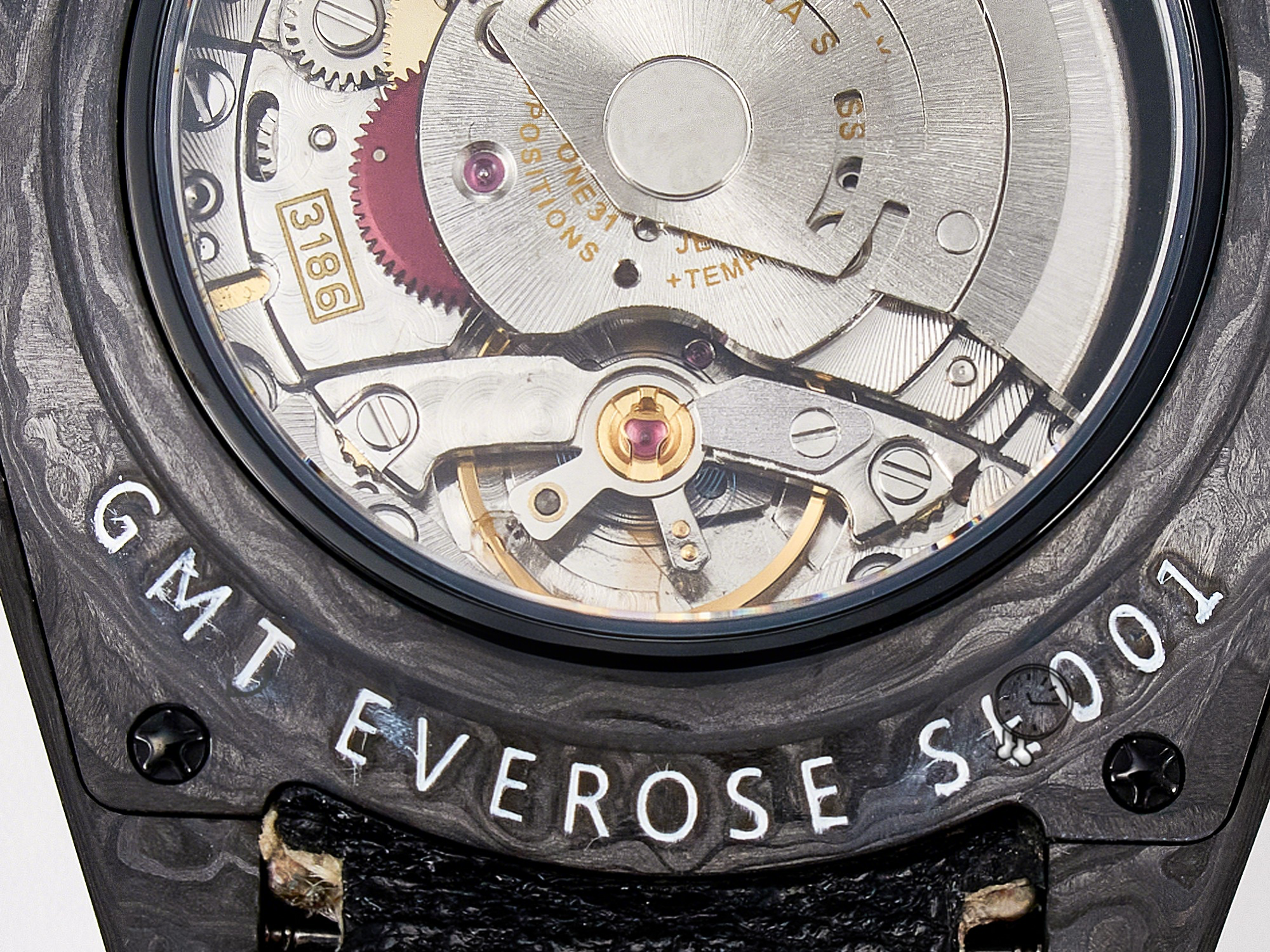 Rolex GMT Carbon DIWF Best Edition Black Carbon Dial RG Markers on Beige Nylon Strap SA3186 CHS-fasswatch