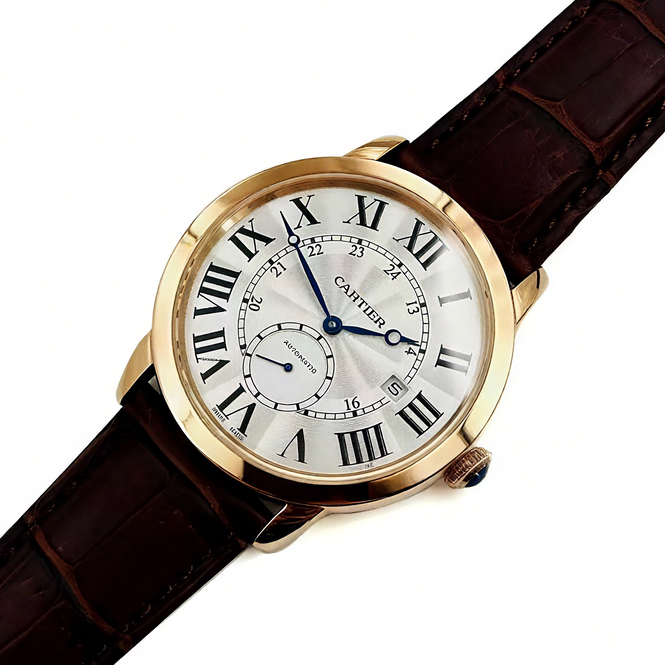 Cartier Ronde Louis de Cartier 41mm White Dial in Pink Gold-fasswatch