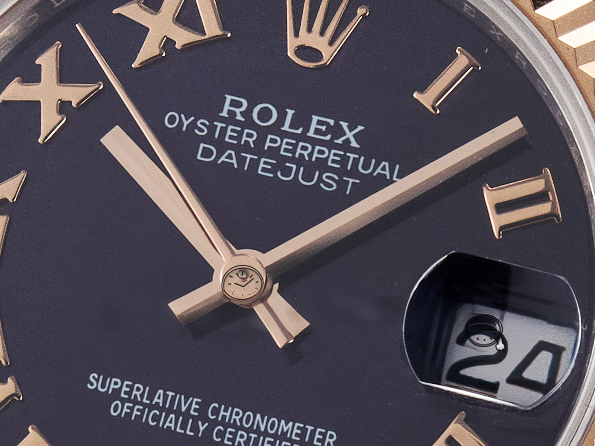 Rolex DateJust 31 278271 ARF 1:1 Best Edition 904L Steel Purple Roman Diamonds Dial on SS/RG Jubilee Bracelet ETA 2688-fasswatch