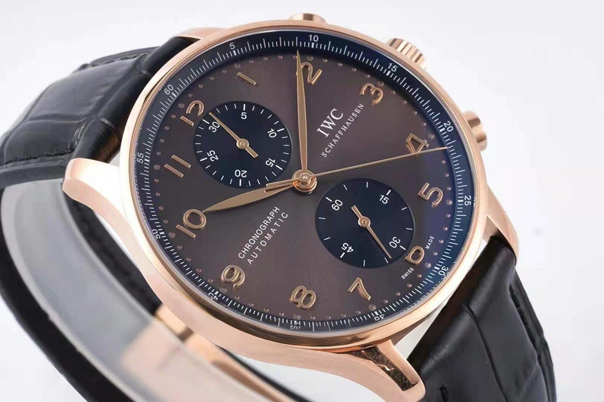 IWC Portugieser Chronograph IW371610 Black Dial in Rose Gold-fasswatch