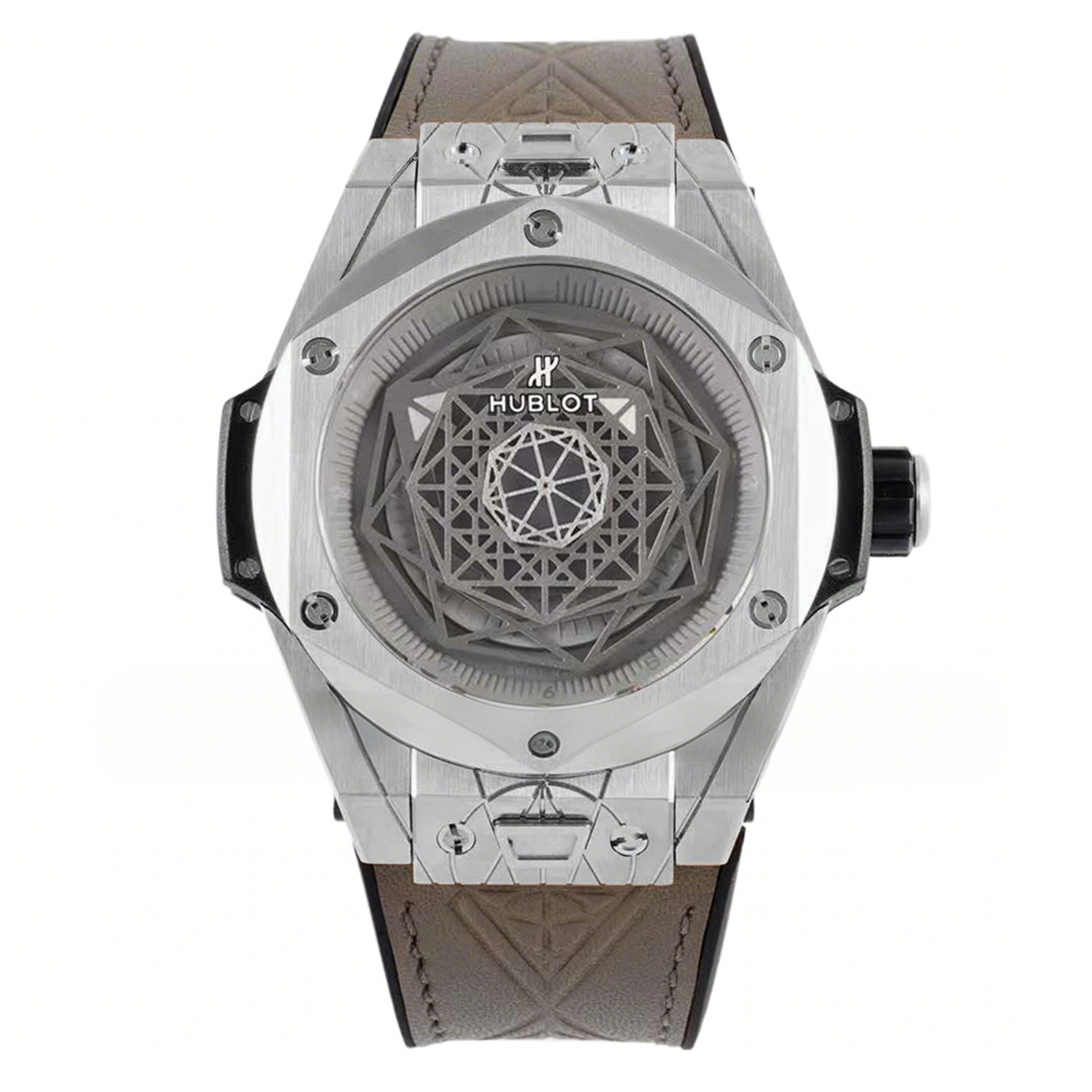 Hublot Big Bang Unico Sang Bleu in Steel on Brown Leather Strap-fasswatch
