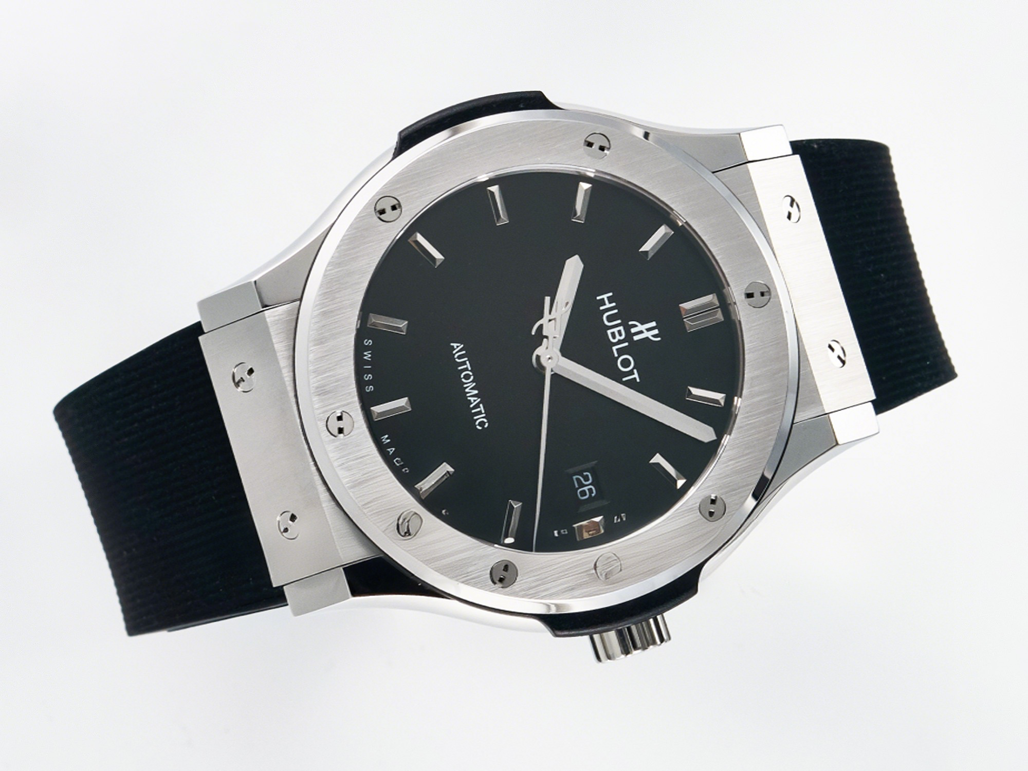 Hublot Classic Fusion Bang 42mm HBF 1:1 Best Edition Black Dial on Black Rubber Strap A2892-fasswatch