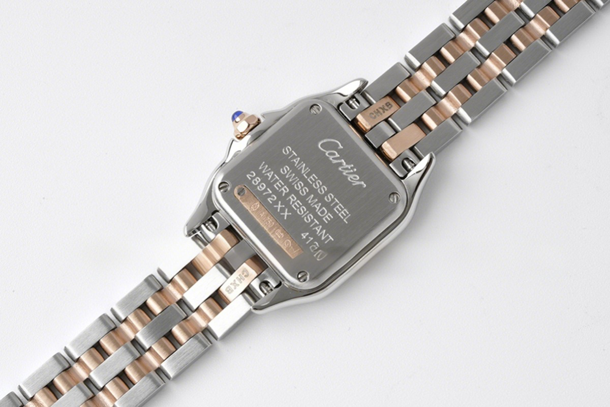 Cartier Panthère De Cartier 22mm White Dial in Steel/Rose Gold with Diamond Bezel-fasswatch