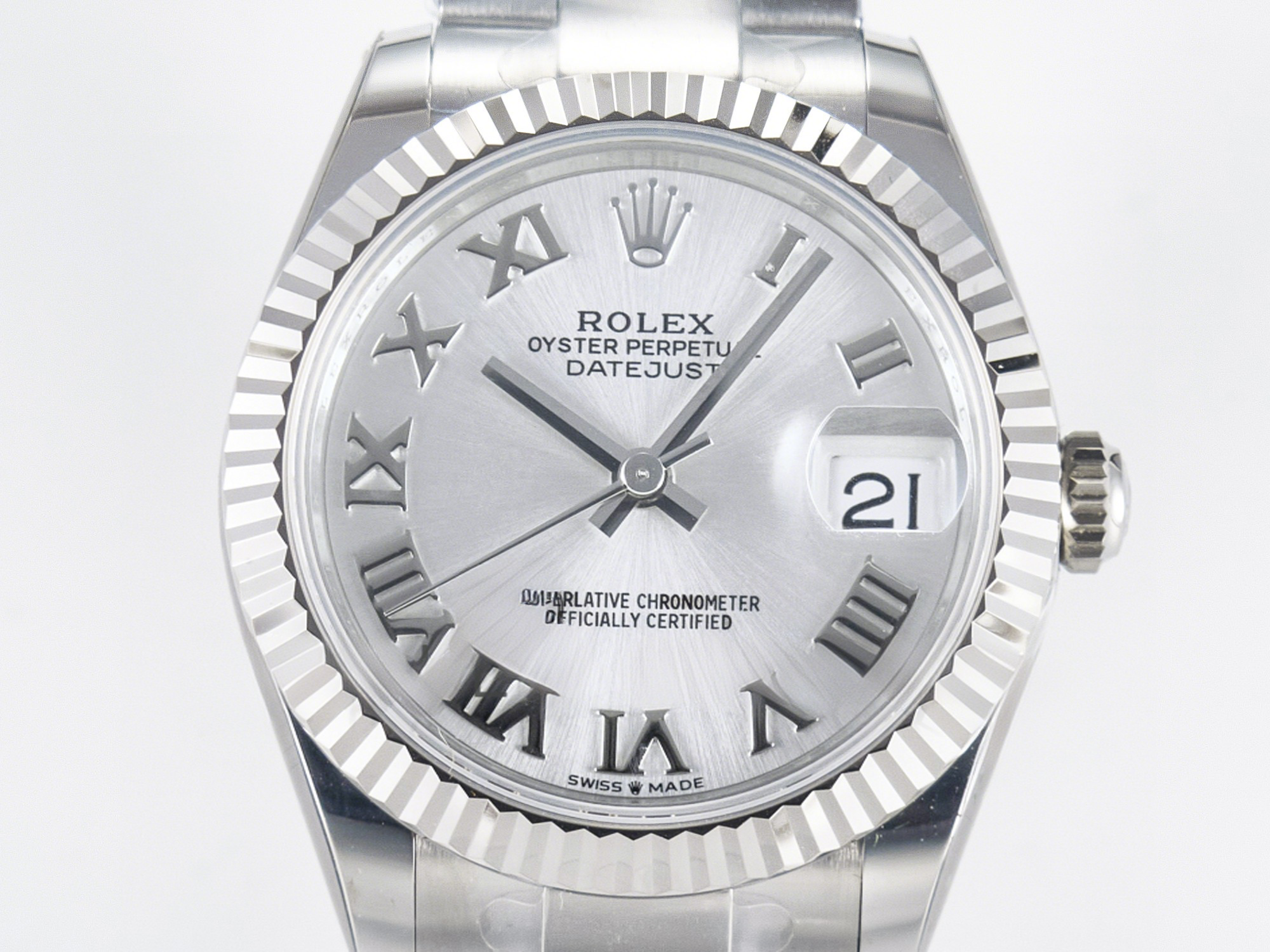 Rolex DateJust 31 278274 ARF 1:1 Best Edition 904L Steel Silver Roman Diamonds Dial on SS Oyster Bracelet ETA 2688-fasswatch