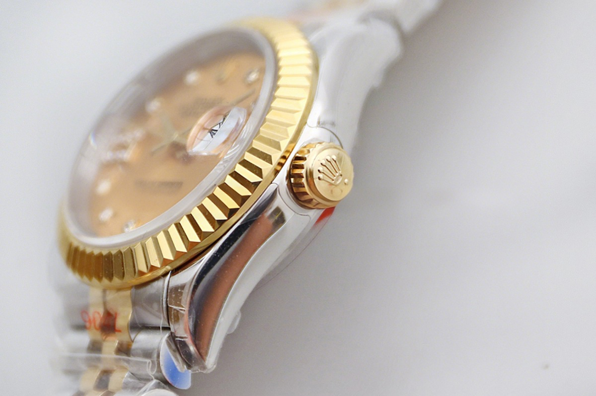 Rolex Ladies Datejust 279383RBR Champagne Dial with Diamond Marker in Yellow Gold/Steel-fasswatch