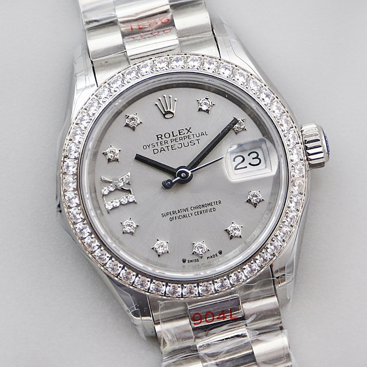 Rolex Datejust 28 279384RBR Silver Dial Diamond Markers in Steel-fasswatch