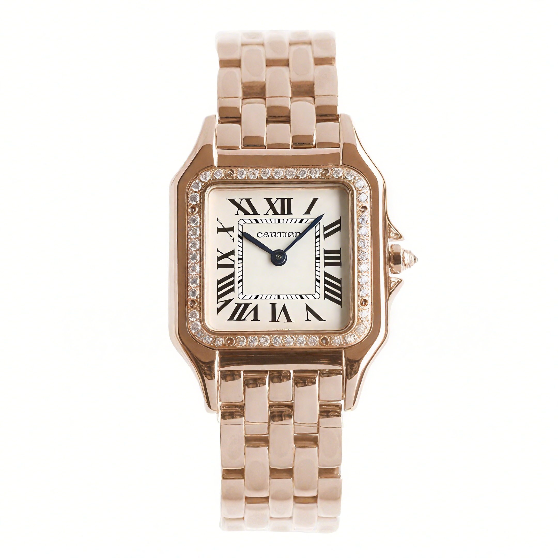 Cartier Panthère De Cartier 27mm White Dial in Rose Gold with Diamond Bezel-fasswatch