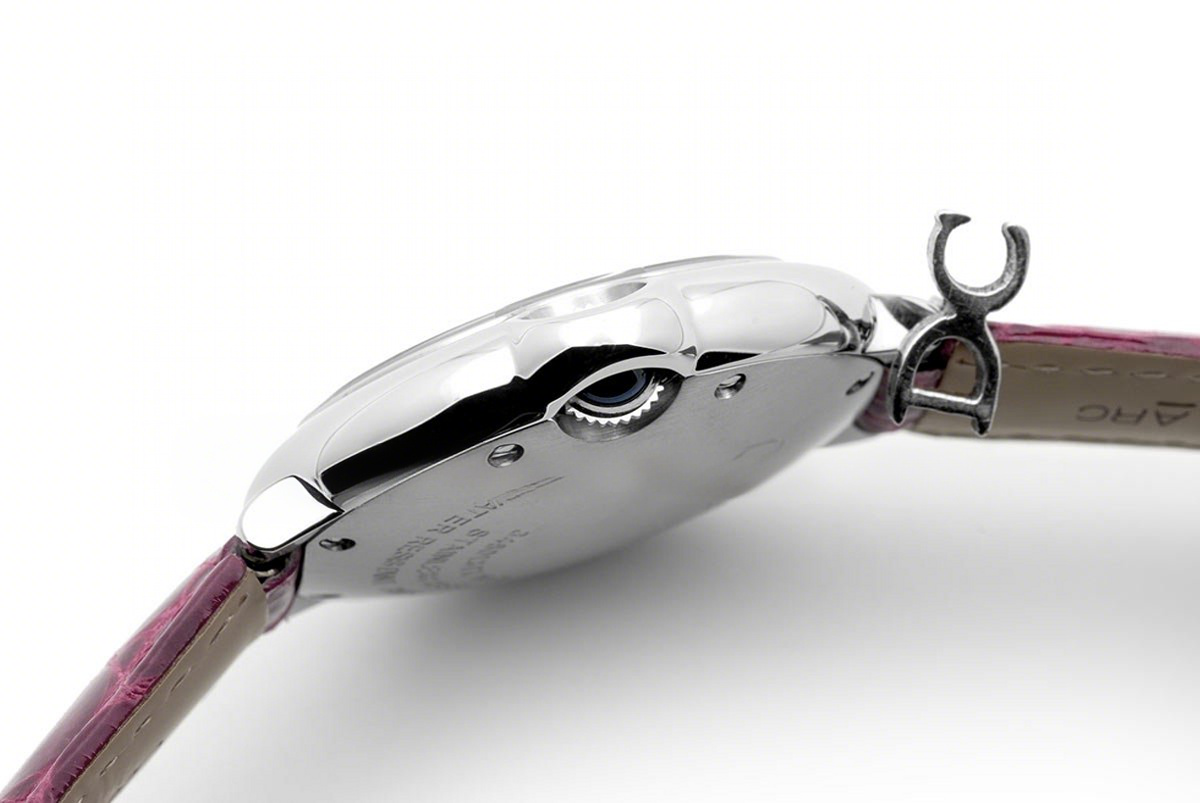 Cartier Ballon Bleu de Cartier 36mm White Dial in Steel on Dark Pink Leather Strap-fasswatch