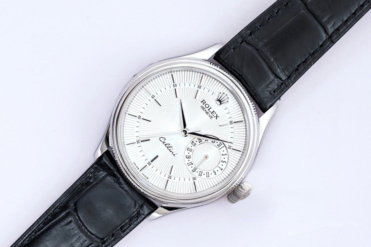 Rolex Cellini Date 50519 White Dial in White Gold-fasswatch