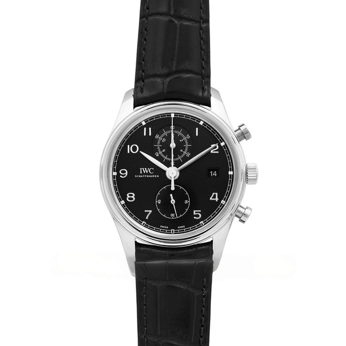 IWC Portugieser Chronograph Classic IW3903 Black Dial in Steel-fasswatch