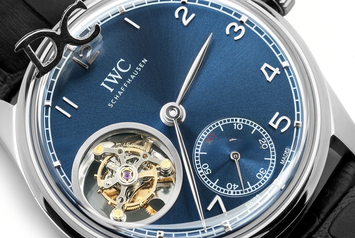 IWC Portuguese Tourbillon Hand Wound IW5463 Blue Dial in White Gold-fasswatch