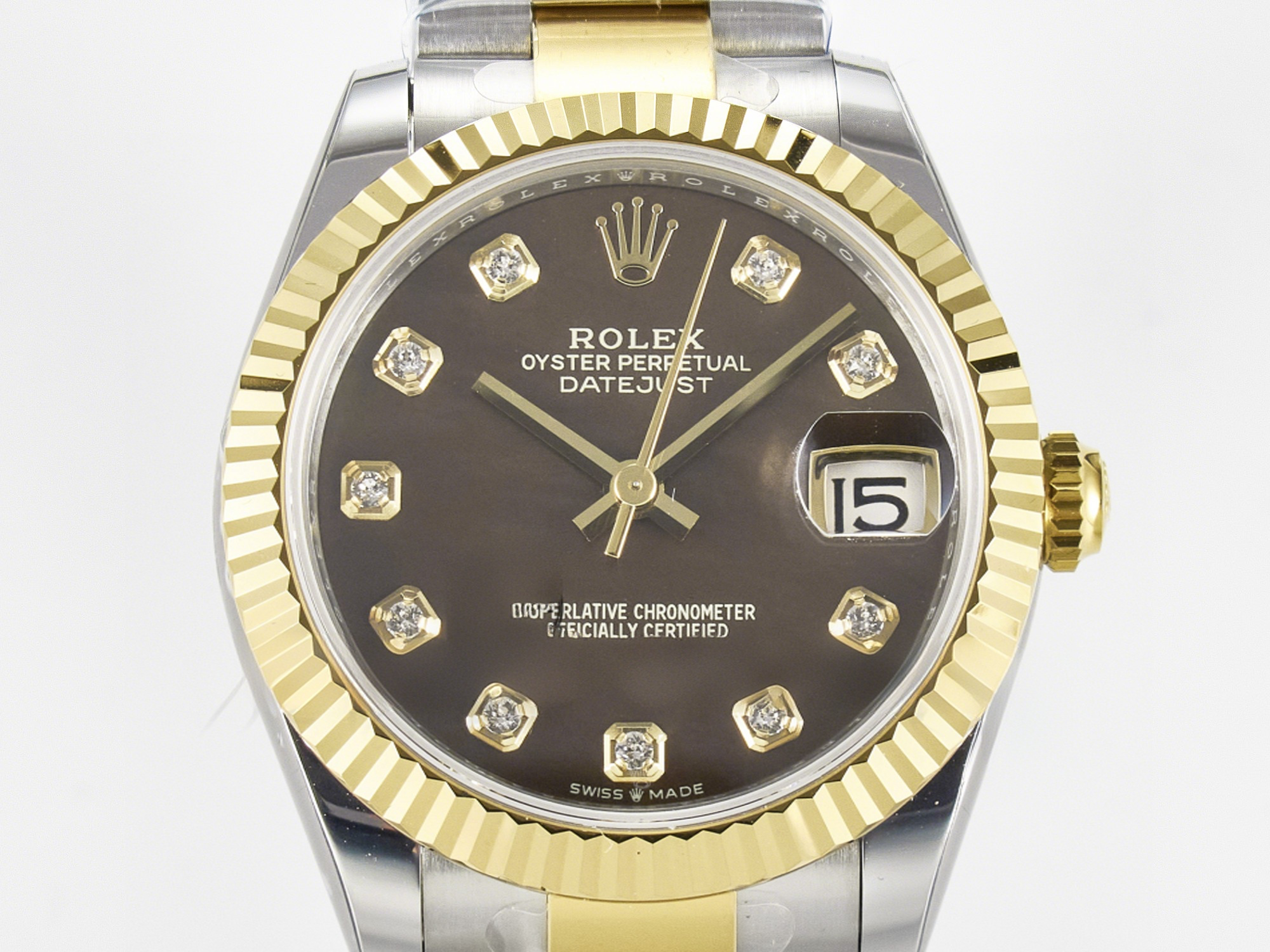 Rolex DateJust 31 278273 ARF 1:1 Best Edition 904L Steel Brown Diamonds Dial on SS/YG Oyster Bracelet ETA 2688-fasswatch