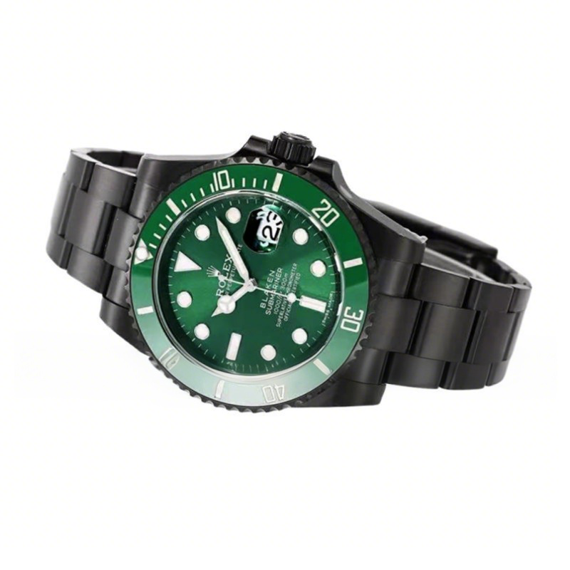 Rolex Blaken Submariner 116610 Green Dial in DLC-fasswatch