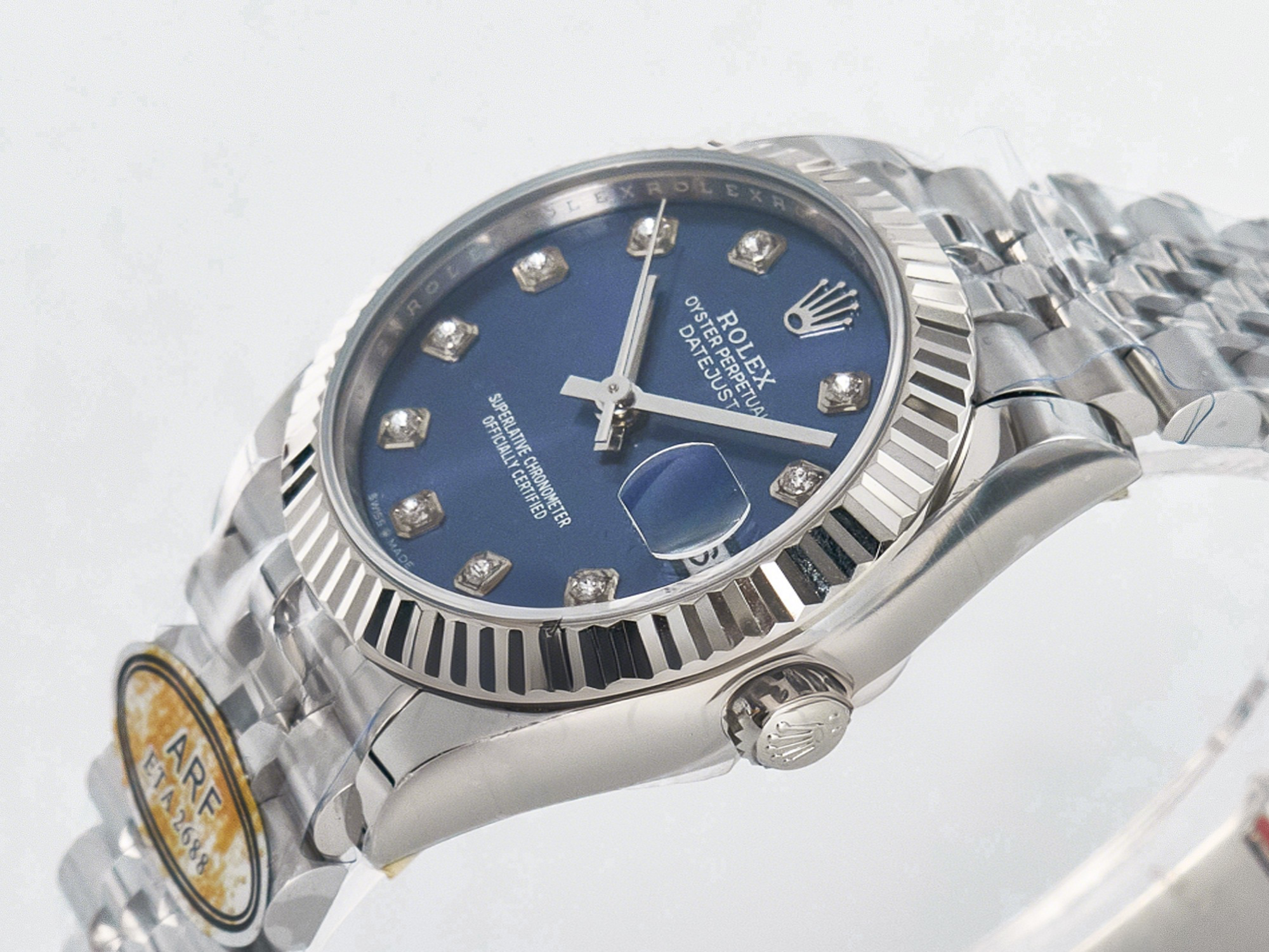 Rolex DateJust 31 278274 ARF 1:1 Best Edition 904L Steel Blue Diamonds Dial on SS Jubilee Bracelet ETA 2688-fasswatch