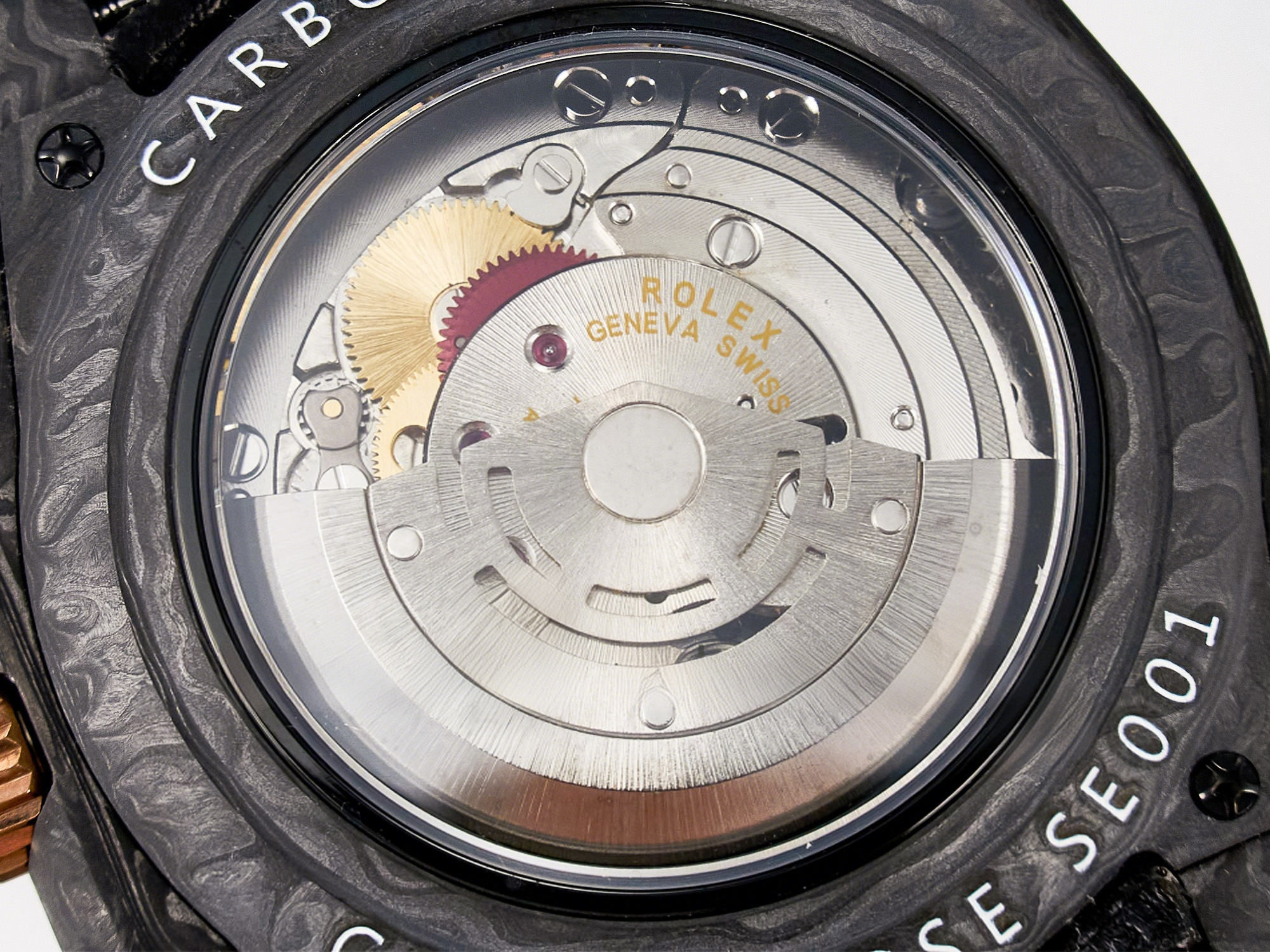 Rolex GMT Carbon DIWF Best Edition Black Carbon Dial RG Markers on Black Nylon Strap SA3186 CHS-fasswatch