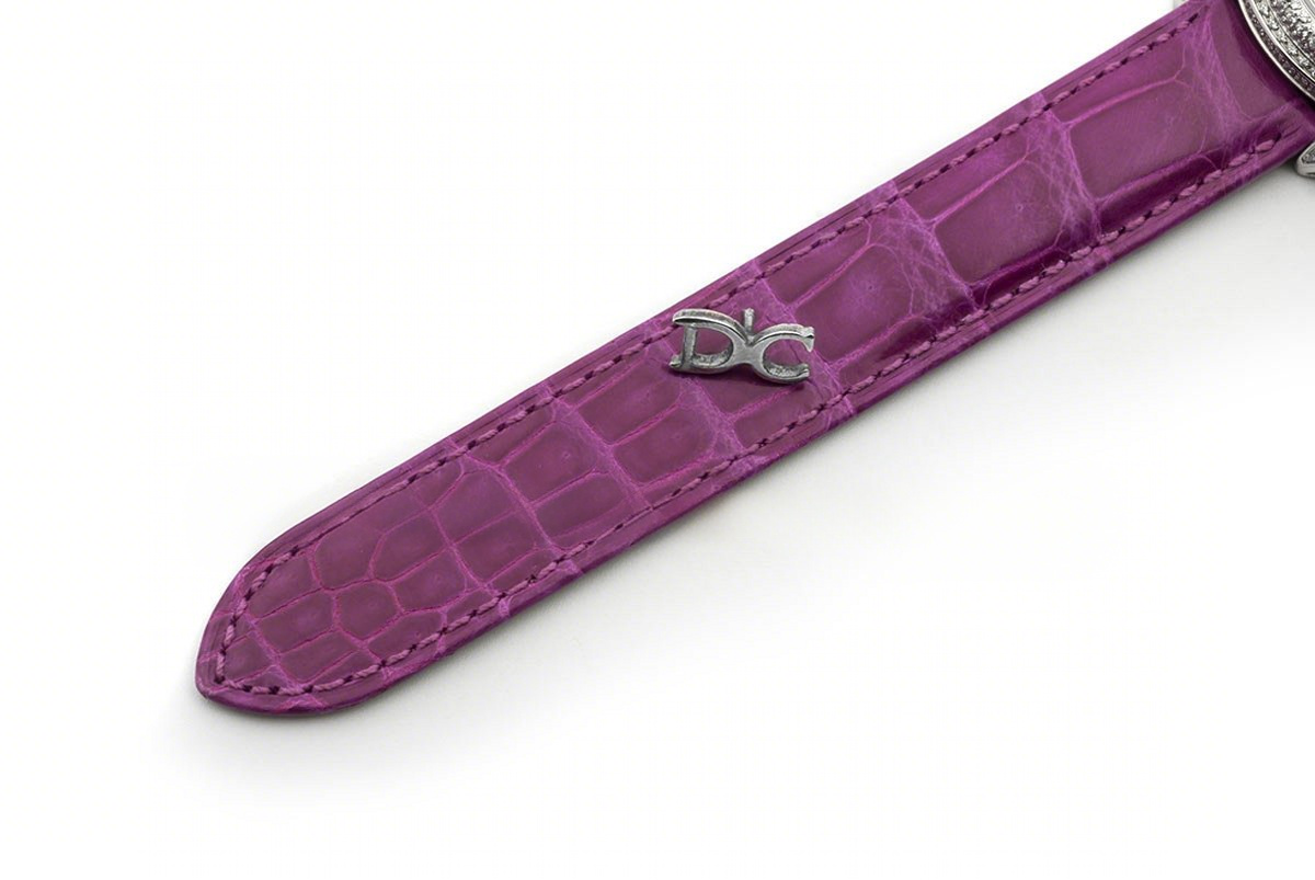 Cle de Cartier Tourbillon with Diamond Bezel in White Gold 35mm on Pink Leather Strap-fasswatch