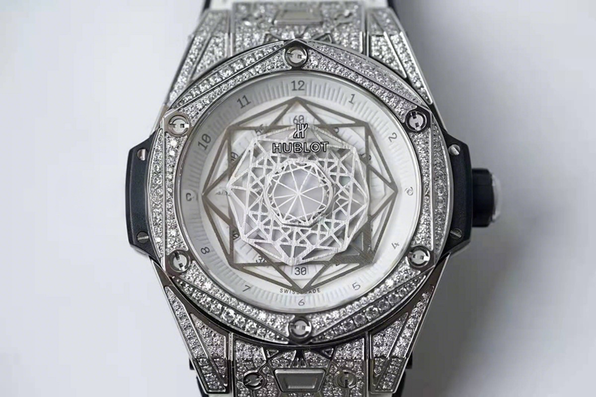 Hublot Big Bang Unico Sang Bleu Steel Pave White-fasswatch