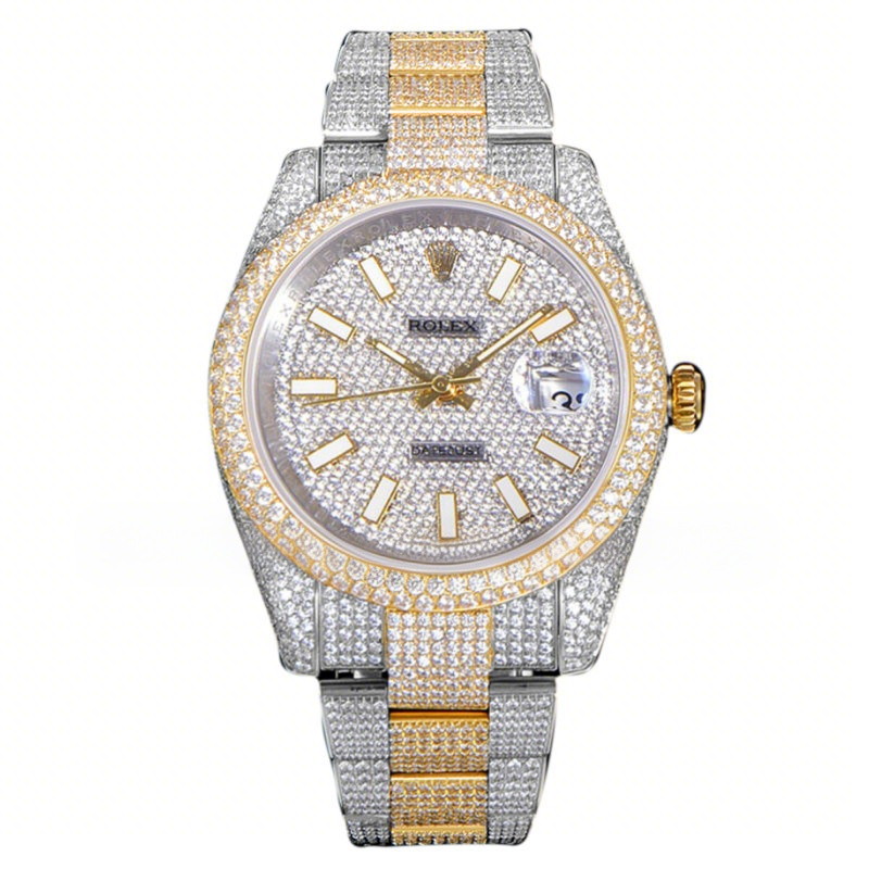 Rolex Datejust 41 126334 Diamond Paved Dial with Stick Markers in Yellow Gold-fasswatch
