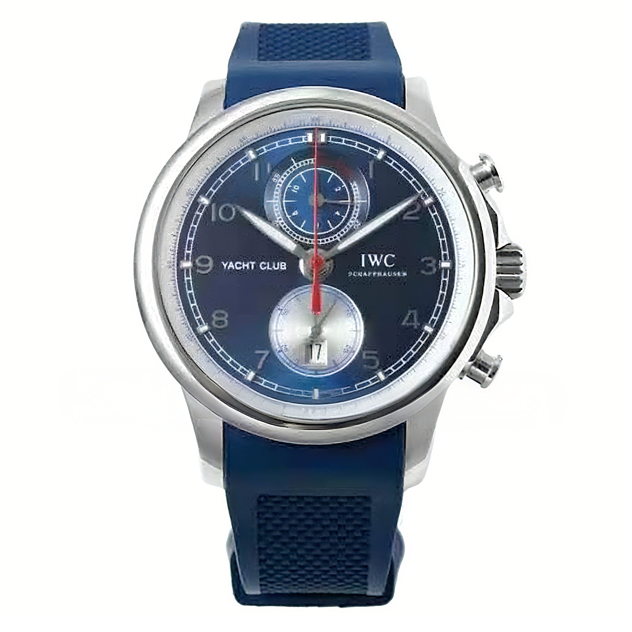 IWC Portugieser Yacht Club Chronograph Edition ”Orlebar Brown” IW390704 Blue Dial in Steel-fasswatch