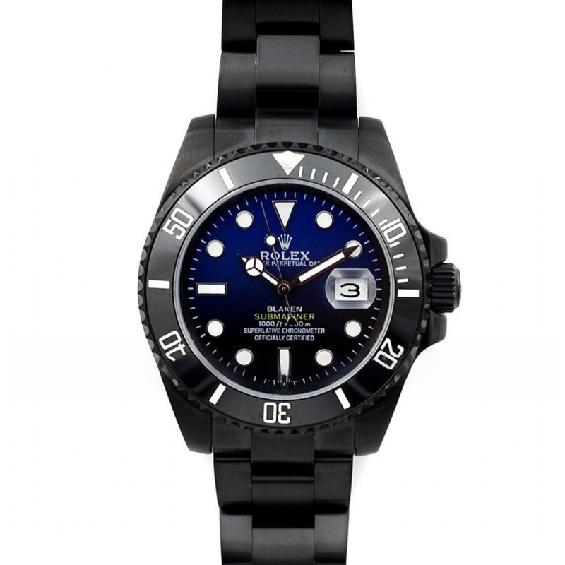 Rolex Blaken Submariner D Blue PVD Steel-fasswatch