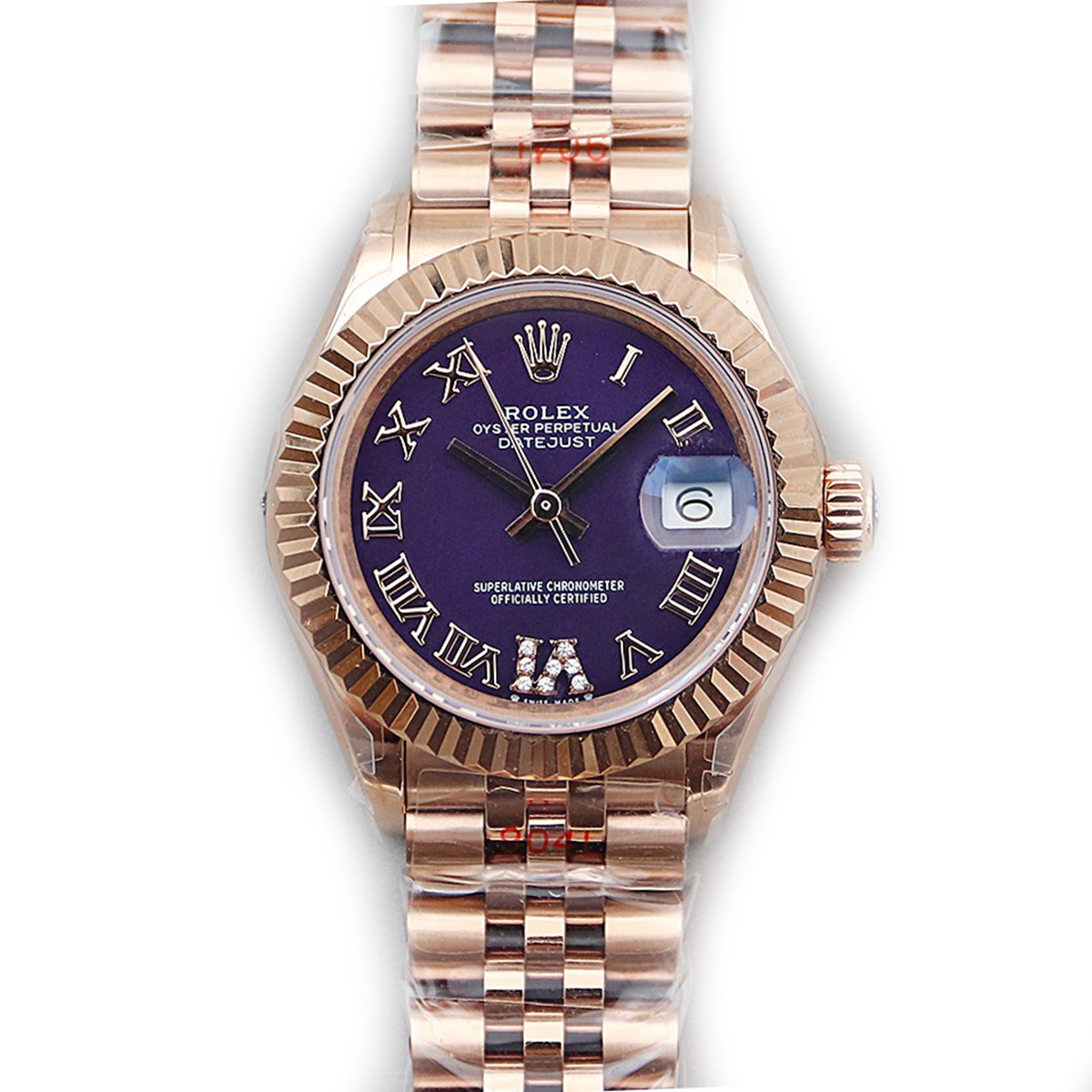 Rolex Ladies Datejust 279171 Aubergine Dial with Roman Markers in Rose Gold-fasswatch