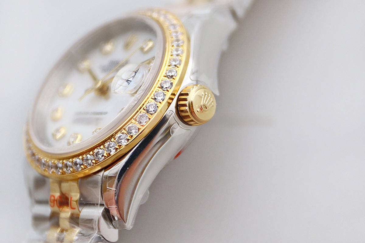 Rolex Ladies Datejust 279383RBR MOP Dial with Diamond Bezel in Yellow Gold/Steel-fasswatch
