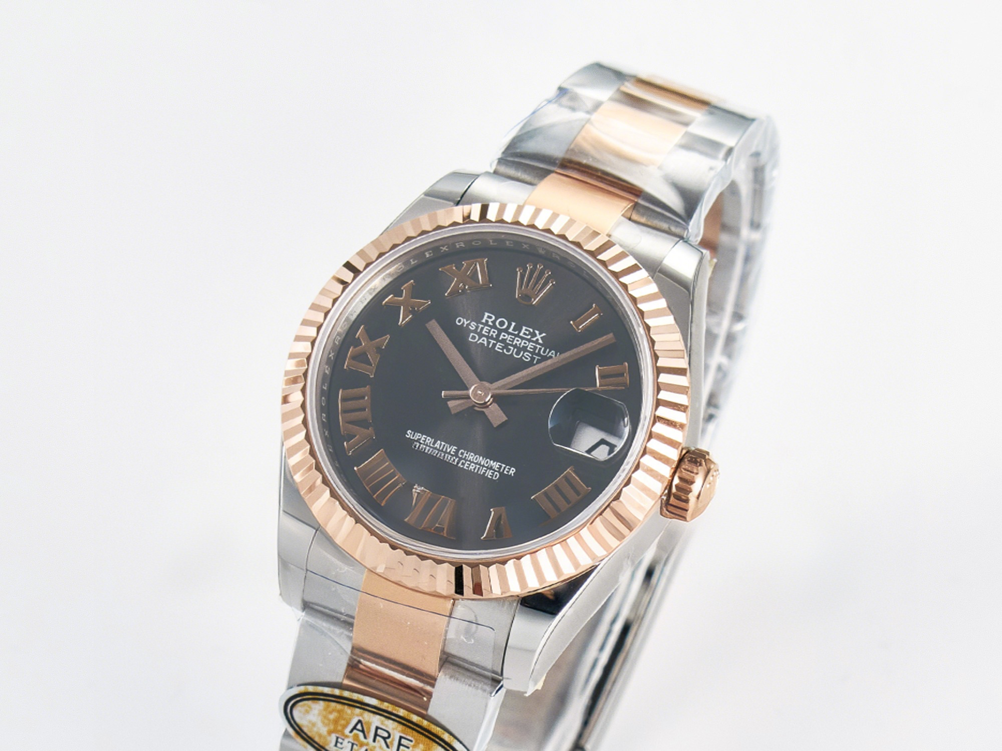 Rolex DateJust 31 278271 ARF 1:1 Best Edition 904L Steel Gray Roman Diamonds Dial on SS/RG Oyster Bracelet ETA 2688-fasswatch