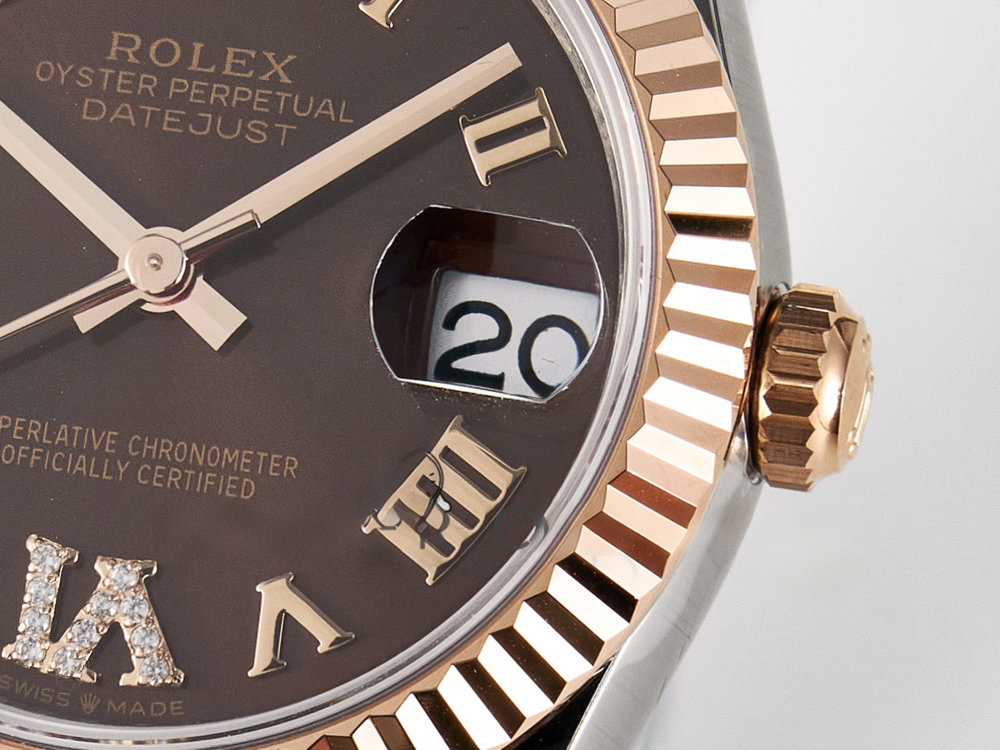Rolex DateJust 31 278271 ARF 1:1 Best Edition 904L Steel Purple Roman Diamonds Dial on SS/RG Jubilee Bracelet ETA 2688-fasswatch